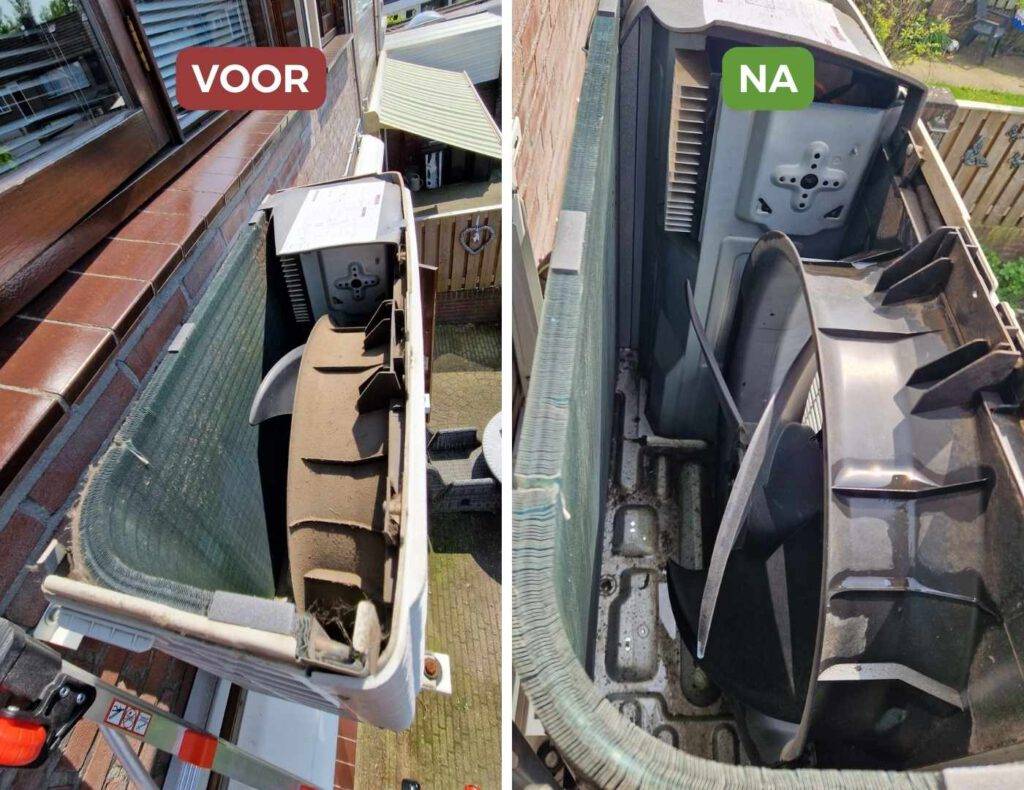 airco reinigen before en after