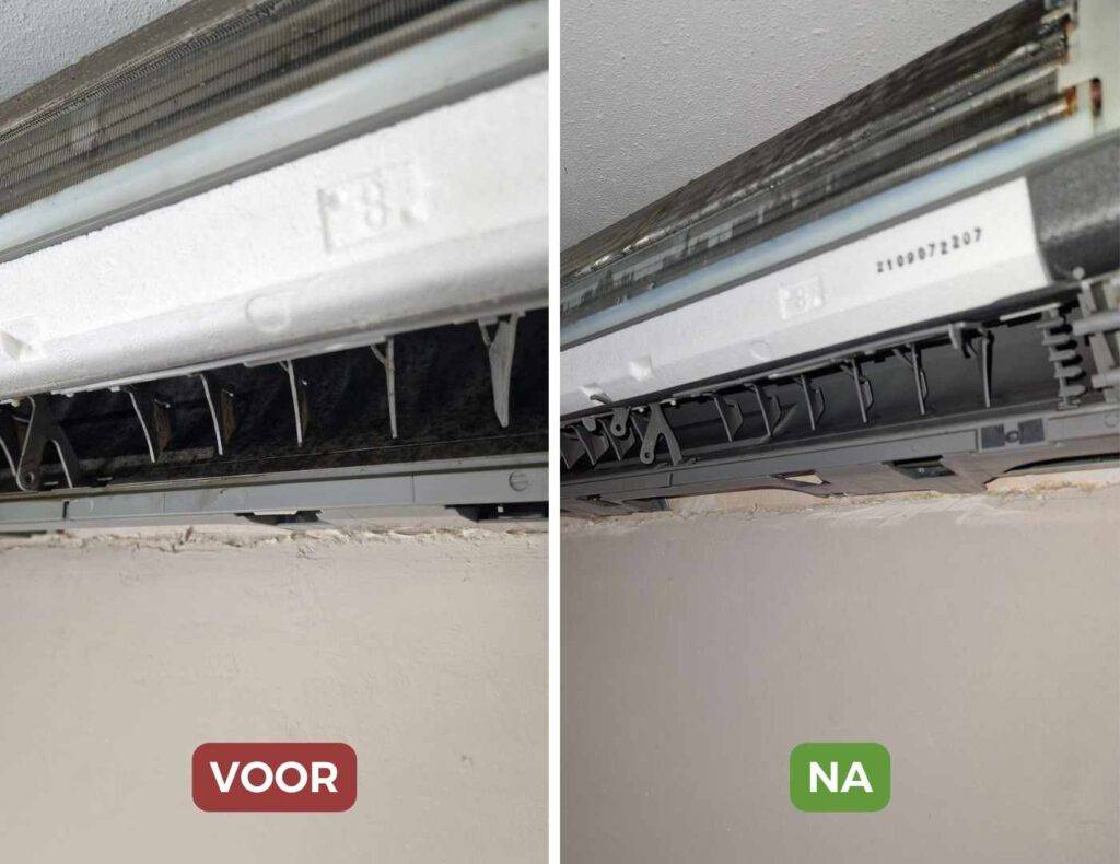 airco reinigen before en after